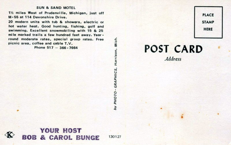 Anns Water-N-Woods Motel (Sun & Sand Motel) - Sun-N-Sand Motel Postcard (newer photo)